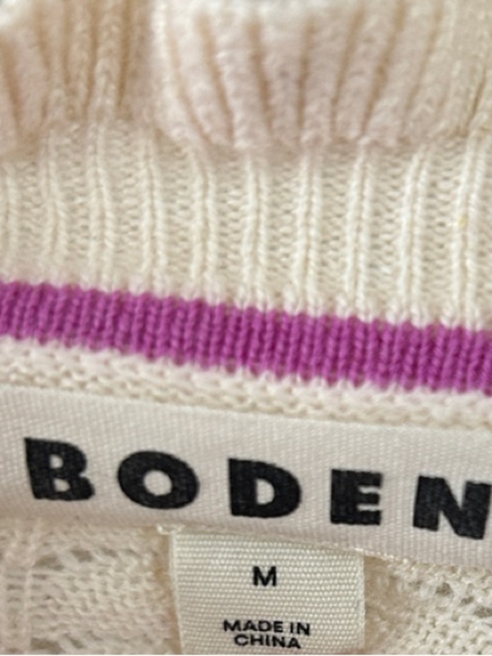Boden Pointelle Frill Cardigan in Cream -cottagecore -ruffle - feminine - size M - Picture 3 of 7